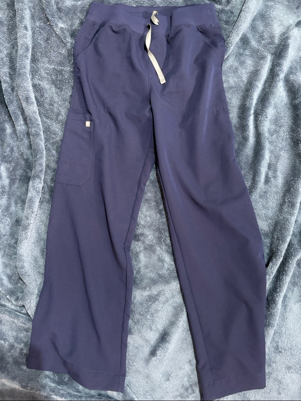 Figs Women's Navy Wide Leg Drawstring Scrub Pants